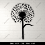 Dandelion SVG Cut Files for Cricut Projects, Laser Engraving DXF, Sublimation Wall Art