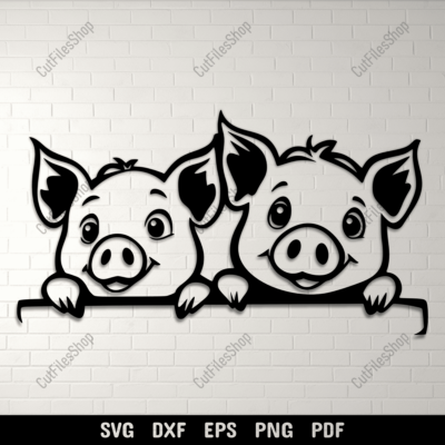 Peeking Piggy SVG | Sublimation Design, Printable, Cutting File