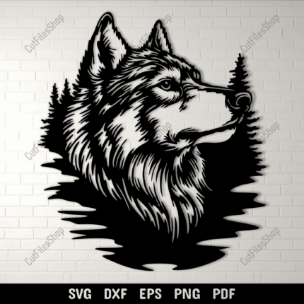 Wildlife Wolf SVG for Cricut & Silhouette, DXF for CNC, Sublimation Sweatshirt Design