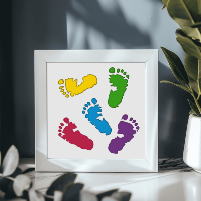 3D Layered Baby Footprint Svg for Cricut, 3D Shadow Box Template, Multilayer, Dxf for Silhouette, Laser Cut - Cut Files Shop