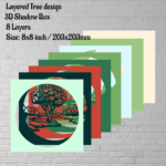 3D Tree Layered Shadow Box Template, Papercut SVG for Cricut, Laser Cut DXF, Home Decor DIY, Paper Art - Cut Files Shop