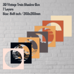 3D Vintage Train Shadow Box, 3D Layered Svg files, Vintage Train 3d layered svg, 3D Paper Craft, 3D Template Dxf - Cut Files Shop