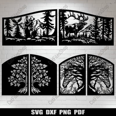 Downloadable Gate and Railing Designs: DXF for CNC Machines, Wildlife Gate CNC Design