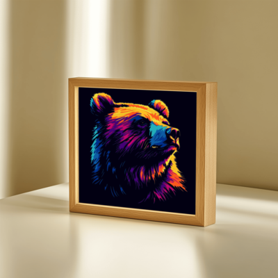 Bear Shadow Box Template, Multilayer DXF for Laser Cutting