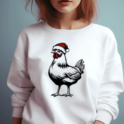 Sublimation T-Shirt Design & Christmas Chickens SVG, Cutting Files for Cricut & Silhouette, DXF for Laser Engraving, PDF for T-shirt Design