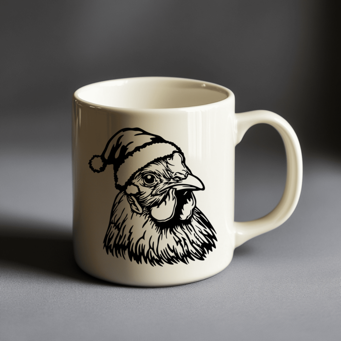 Christmas Chickens SVG, DXF for Laser Engraving, Cutting Files for Cricut & Silhouette, Perfect for Sublimation T-Shirt Design, PDF files for Sublimation, Glowforge cut files