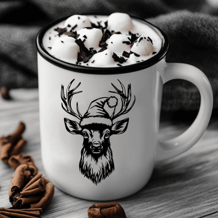 Christmas Deer SVG | Sublimation Design, Printable, Cutting File, Christmas Mug