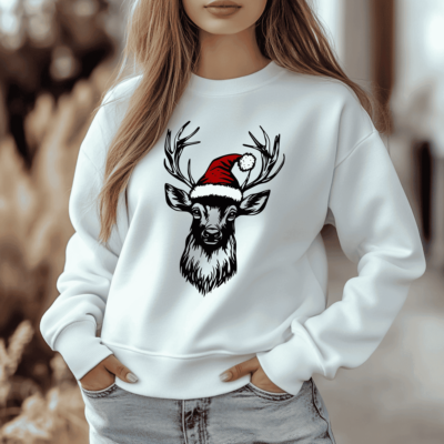 Christmas Deer SVG | Sublimation Design, Printable, Cutting File, T-shirt Design