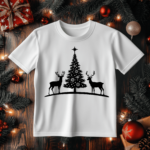 SVG Christmas Tree and Reindeer, Vector Cut Files for Cricut & Glowforge, DXF for CNC, Sublimation PDF Download, Christmas Gift DIY, Best free Dxf site