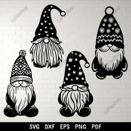 Christmas Gnomes SVG for Cricut Projects, DXF for CNC Cutting, DIY Home Decor, Sublimation Design