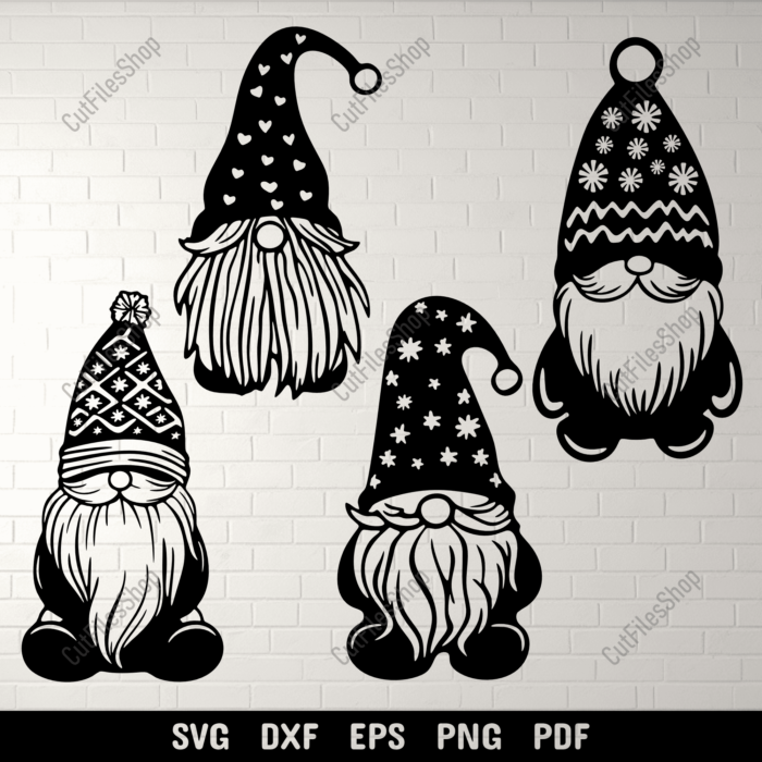 Christmas Gnomes SVG for Cricut Projects, DXF for CNC Cutting, DIY Home Decor, Sublimation Design