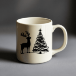 Santa and Reindeer Cut Files, SVG for Cricut & Silhouette, Christmas Tree DXF for CNC, DIY Christmas Decor, Christmas Mug Design