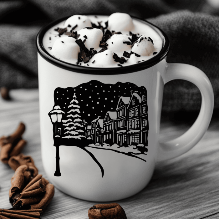 Christmas Village SVG for Cricut Projects, DXF for CNC Plasma, Sublimation Artwork, DIY Holiday Decor