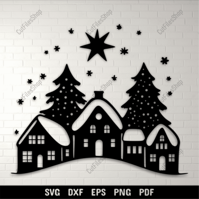 Download your favorite Christmas Village SVG cut files today and create stunning holiday crafts. - Cut files Shop