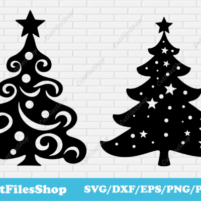 Christmas trees svg for Cricut, Christmas svg cutting files, Christmas tree dxf for Laser cut, Christmas T-shirt design, Christmas art svg, Christmas free vector, Christmas dxf for metal cutting, Christmas tree decoration, Christmas wall decor, dxf for cnc, free svg cut files shop, SVG files