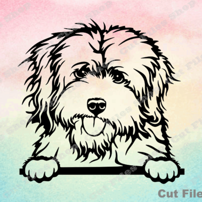 Coton de Tulear, peeking dog svg, dog for cricut, dog silhouette, cutout files, custom designs