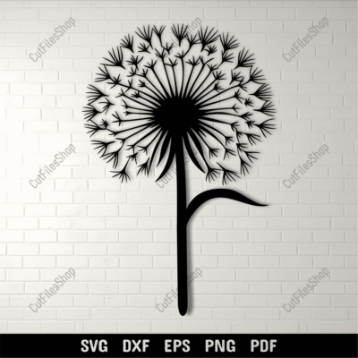 Dandelion Cut Files for Silhouette, CNC DXF Files, DIY Paper Craft, Sublimation Wall Art