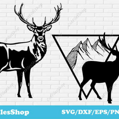 Deer dxf files for laser cutting, deer scene dxf, deer svg art, silhouette animals, vector t shirt designs, deer for t shirt svg, deer silhouette, deer dxf files, deer svg files, free dxf download, free vector images, deer art dxf