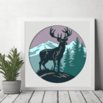 3d shadow box templates, 3d deer svg, 3d light box, cutting files, 3d nature paper art, 3d paper cut, dxf for silhouette, svg for cricut, cut files shop, 3d mountains shadow box, home decor 3d