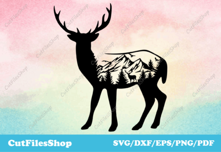 Deer png clipart, crafting svg, vinyl svg designs, download svg for website, DXF cutting files