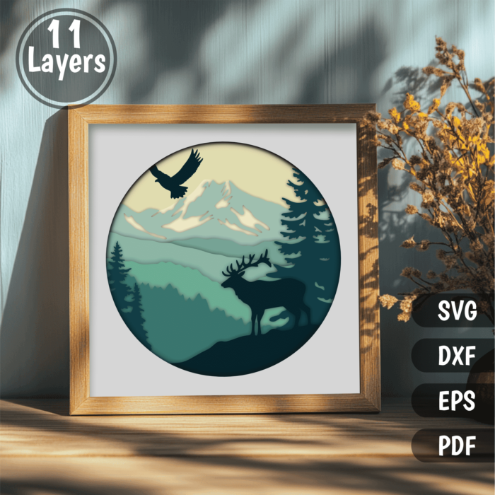 Download your 3D Wildlife SVG cut files today and create beautiful home decor.