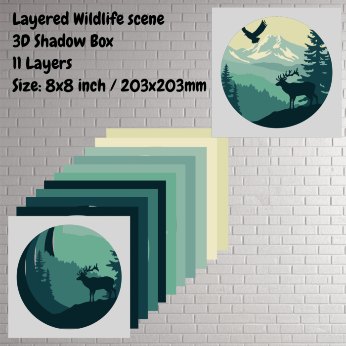 3D Wildlife SVG Bundle | Layered SVG, DIY Home Decor, Multilayer Design