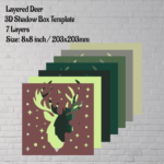 Papercut Deer Shadow Box Art, Cardstock SVG Template, 3D Paper Craft, Home Decor DIY, Instant Download