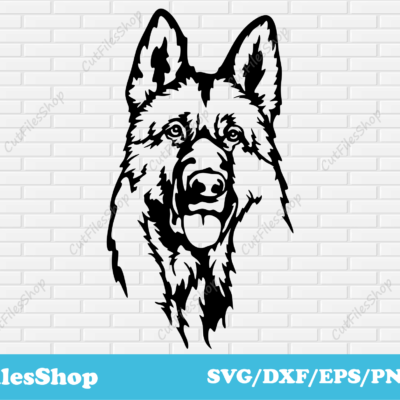 Free SVG images, SVG cut files, Silhouette files, custom svg, vector images, pet svg, dog for cricut, dog for laser cut, German Shepherd vector image, pet for cricut, sticker svg file, Silhouette dxf file