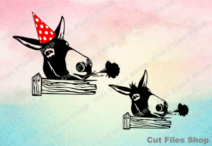 Donkey cut files, cute animal, donkey svg, glowforge files, silhouette cut files