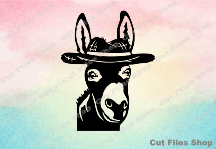 Donkey for cricut, digital files, svg sticker, cut files for cricut, dxf for laser, donkey dxf files, cute animals for cricut, peeking animals dxf, peeking animals svg for cricut, farm life dxf, farm animals dxf, farm dxf