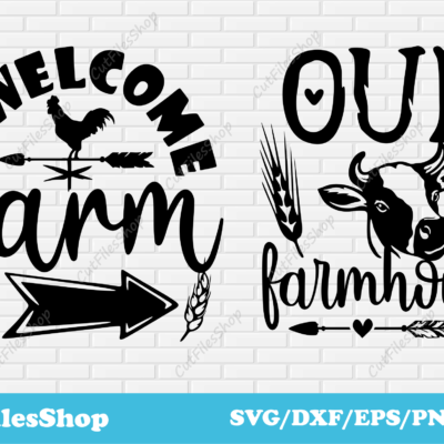 Farm scenes svg, dxf for cnc cutting, svg for sticker making, t-shirt designs, cup designs cricut, farmhouse svg, welcome farm dxf, animals farm scenes svg, cow farm svg, vane dxf, our farmhouse svg, farm scene svg for t shirt designs, farm scenes vector