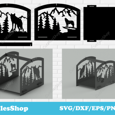 Firewood stand dxf files, Firewood stand animals dxf, home decor dxf, garden decor dxf, Cut Files Shop, Metal Cutting files, Fire pit dxf for metal cut, dxf for metal, plasma cnc files, animals fire pit dxf, nature fire pit dxf