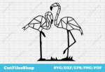 Bird dxf files, Flamingo dxf file, flamingo svg, geometric bird dxf, wall decor dxf, svg bird for cricut, bird for cricut