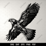 Flying Hawk Cut Files, Silhouette & Cricut SVG, CNC DXF, T-Shirt Sublimation Design