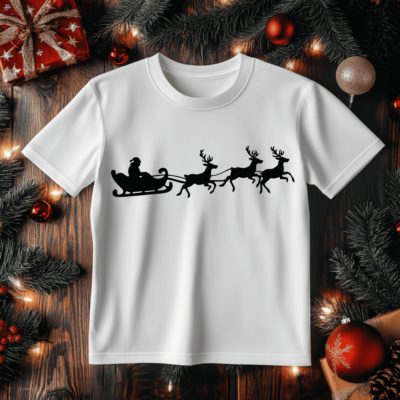 Free Flying Santa SVG for DTF printing, CNC cutting, and Cricut projects. Perfect for Christmas DIY. Christmas T-shirt design