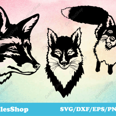 Foxes cut files, fox for cricut, png files for cricut, dxf for silhouette, svg cut files