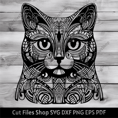 Geometric Cat svg cut files For Cricut, Png clipart, T-shirt design, Laser engraving files, Futuristic Cat vector, fantasy cat svg, cat for laser, cat for silhouette, free cut files, cat for vinyl cut, cricut design space cat, vector cat, cat art svg