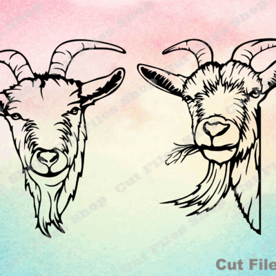 Goat cut files, vector, dxf, png, farm animals svg, animal silhouette, svg for tshirt