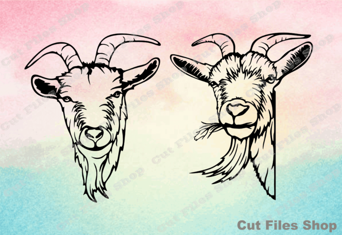 Goat cut files, vector, dxf, png, farm animals svg, animal silhouette, svg for tshirt