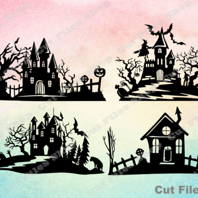 Halloween castle, Halloween cricut, vector image, halloween decor, halloween png