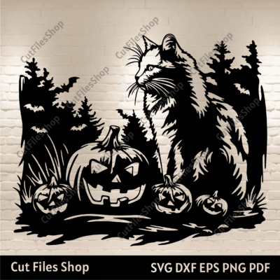 Cute Halloween Cat SVG for T-shirts & Home Decor