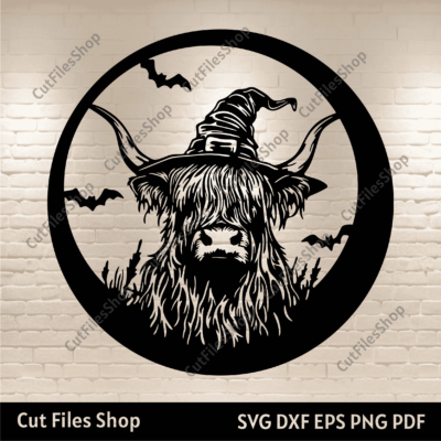 DIY Halloween Crafts: Spooky Highland Cow SVG Cut Files for Cricut, Silhouette, and More