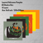 Halloween Paper Craft Shadow Box, Layered Pumpkin 3D Art, DXF for Silhouette, SVG Template for Cardstock, DIY Home Decor
