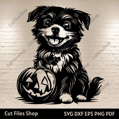 Cute Halloween Puppy SVG & DXF: Cricut, Silhouette, CNC