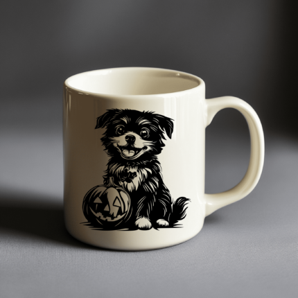 Spooky Puppy SVG: Cut Files for Cricut, Silhouette & CNC, Halloween Mug design