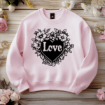 Wedding Flower and Heart SVG, CNC DXF for Laser Cut, Cricut Valentine Design, Sublimation Files