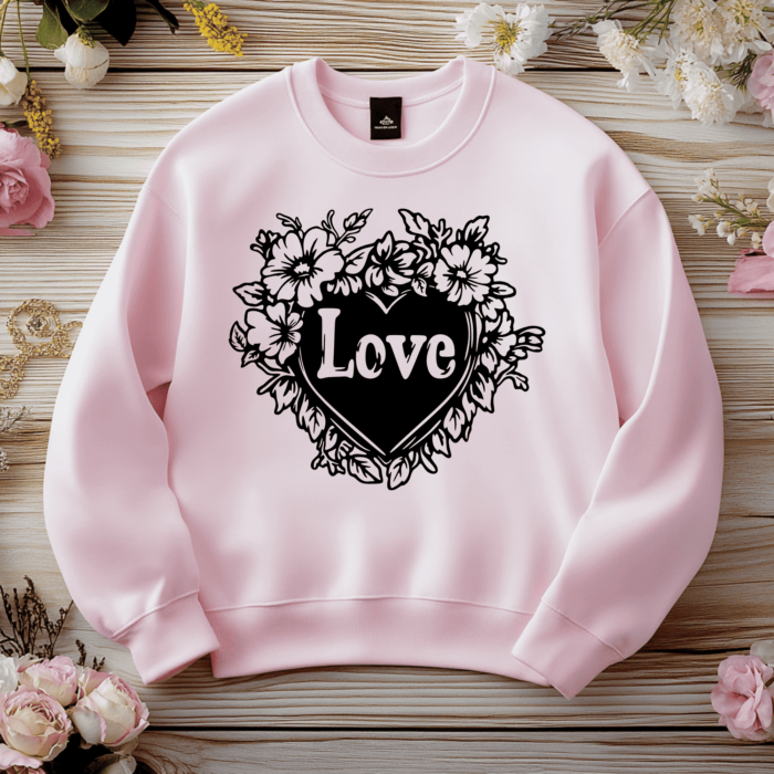 Wedding Flower and Heart SVG, CNC DXF for Laser Cut, Cricut Valentine Design, Sublimation Files