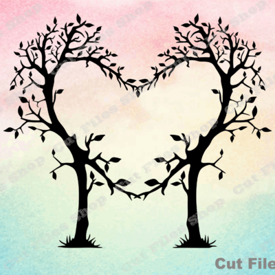 Heart tree for cricut, Valentine's Day svg, love svg, cnc router files, cutting files, vector images