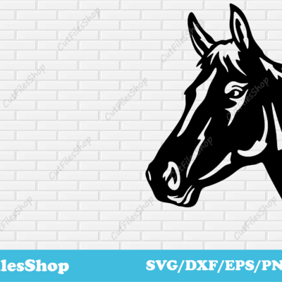 Horse DXF for Laser cutting, Plasma metal cut files, Decor making, CNC files, horse svg, cnc router files, home decor dxf, horse head dxf, farm animals dxf, garden decor dxf, plasma files, cheap dxf svg files, craft cnc files