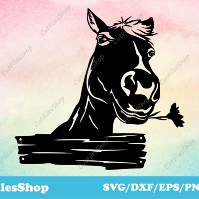 Horse dxf files, cute animals for laser cut, DXF for plasma, svg file for cricut, Silhouette files